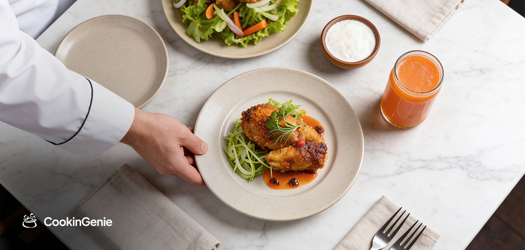 Private chef plating a gourmet dish for an elevated in-home dining experience