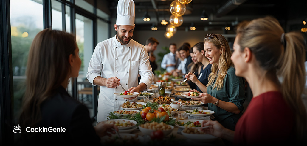 Corporate Christmas party with private chef