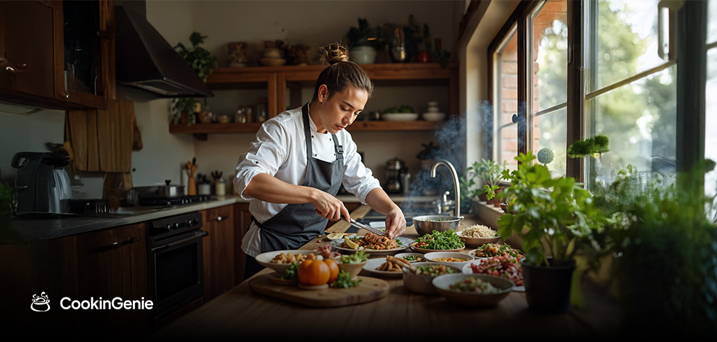 Personal chef preparing Thai food