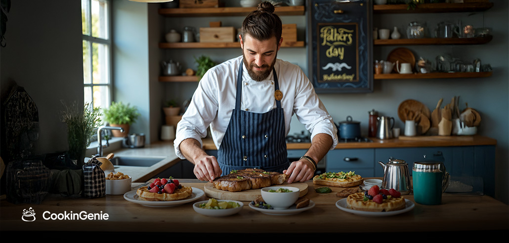 Private chef preparing Father’s Day brunch at home