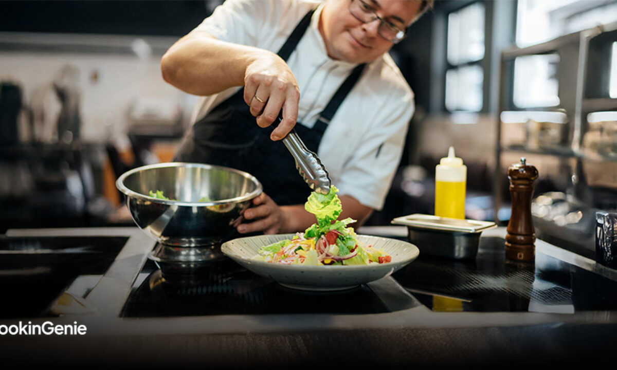 Professional private chef preparing gourmet meal