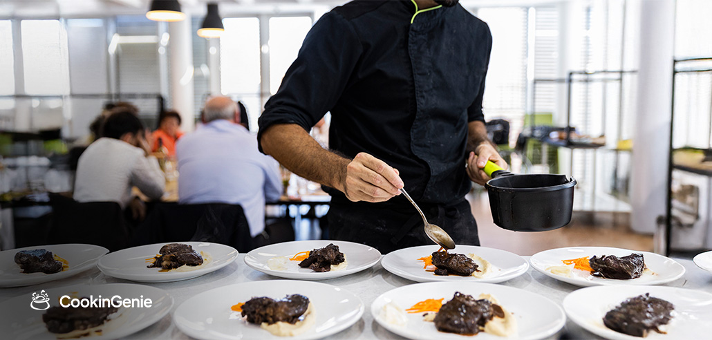 Private chef plating gourmet meals