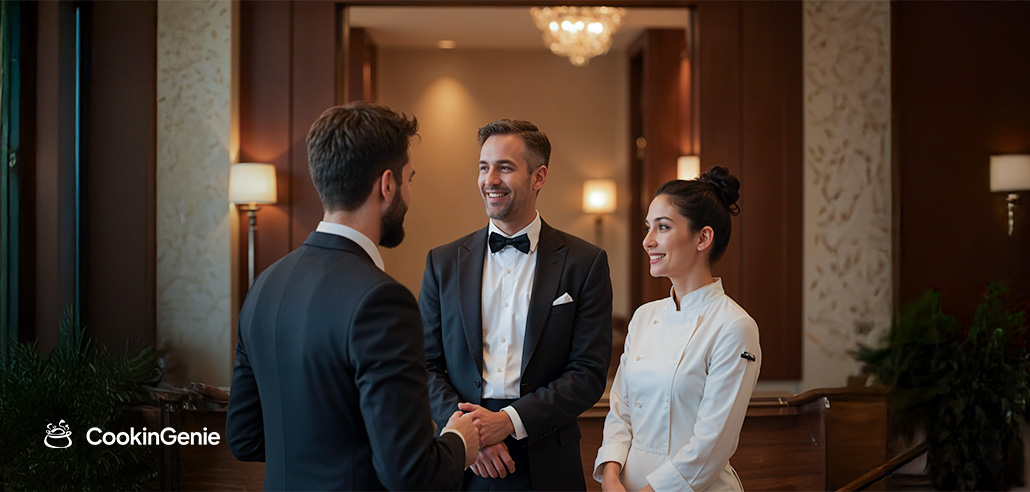 Concierge partnering with a private chef to enhance guest experience