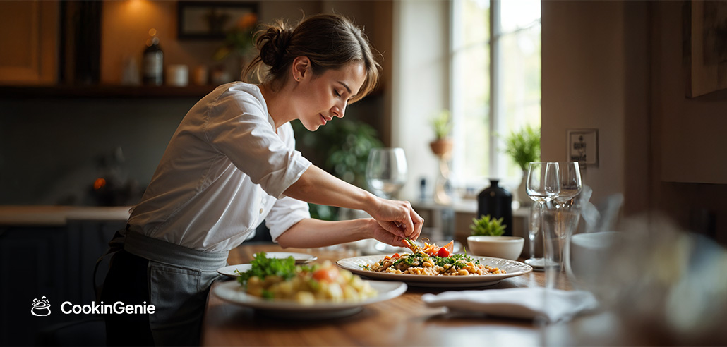 Private chef preparing gourmet meal for concierge dining experience