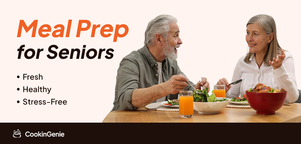 Seniors enjoying fresh, healthy meal prep at home