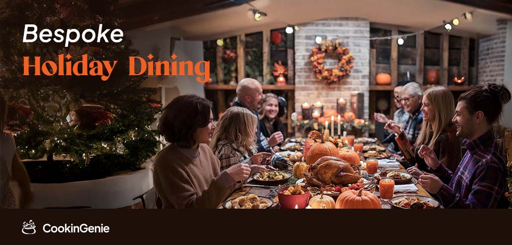 Family enjoying a festive Thanksgiving dinner