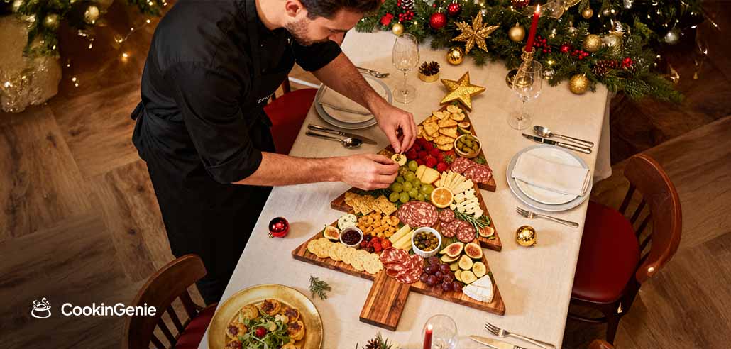 Christmas finger food platter prepared by a private chef
