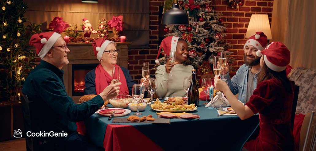 Family Christmas dinner celebration