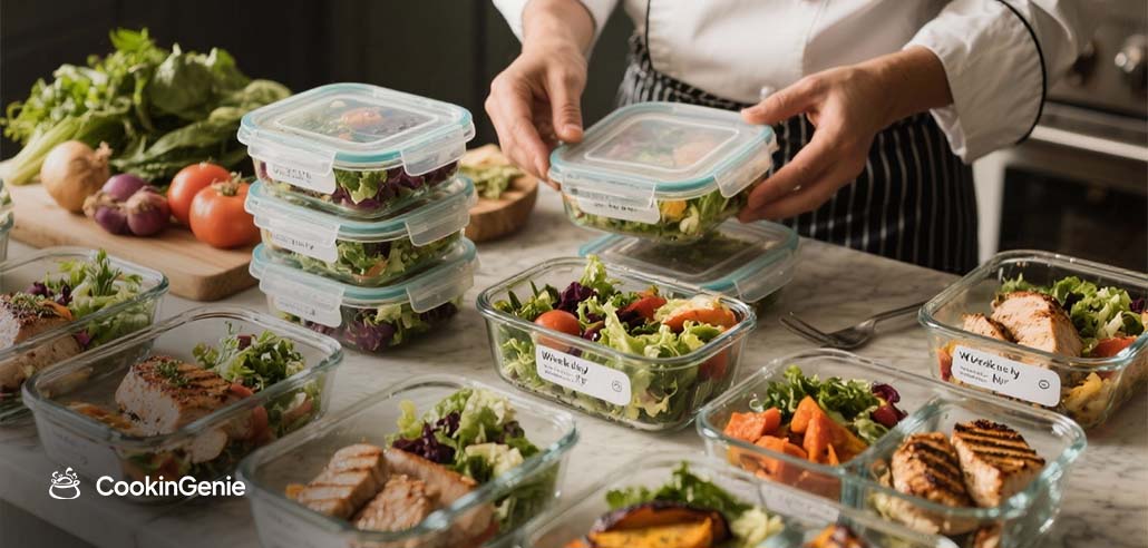 Private chef preparing weekly meal prep