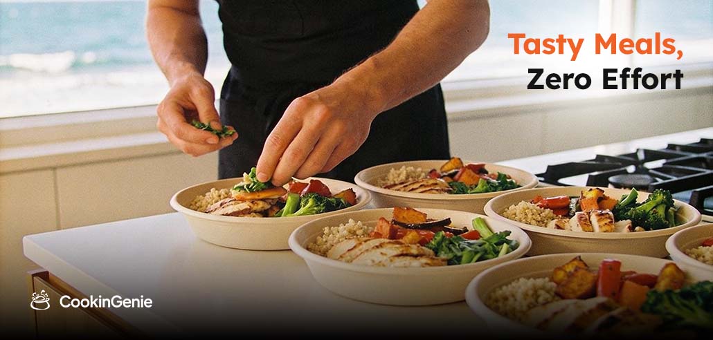 Personal chef preparing meal prep in Long Beach kitchen