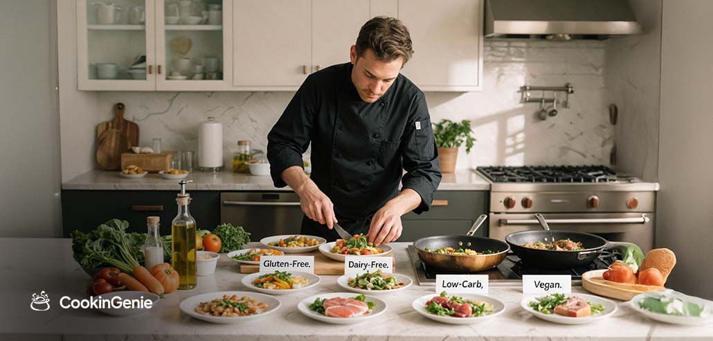 Private chef preparing dietary-restricted meals