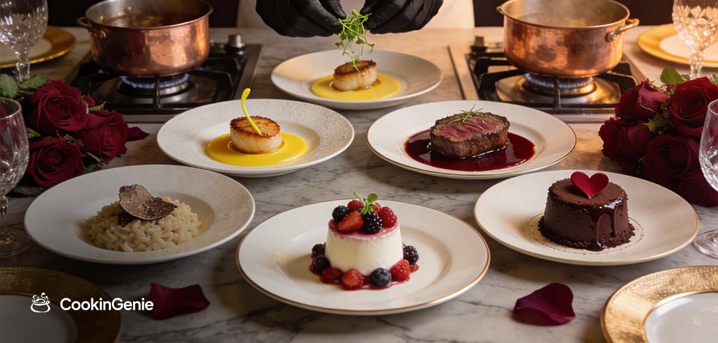 Five-course Valentine’s Day dinner prepared by a private chef at home in Washington DC